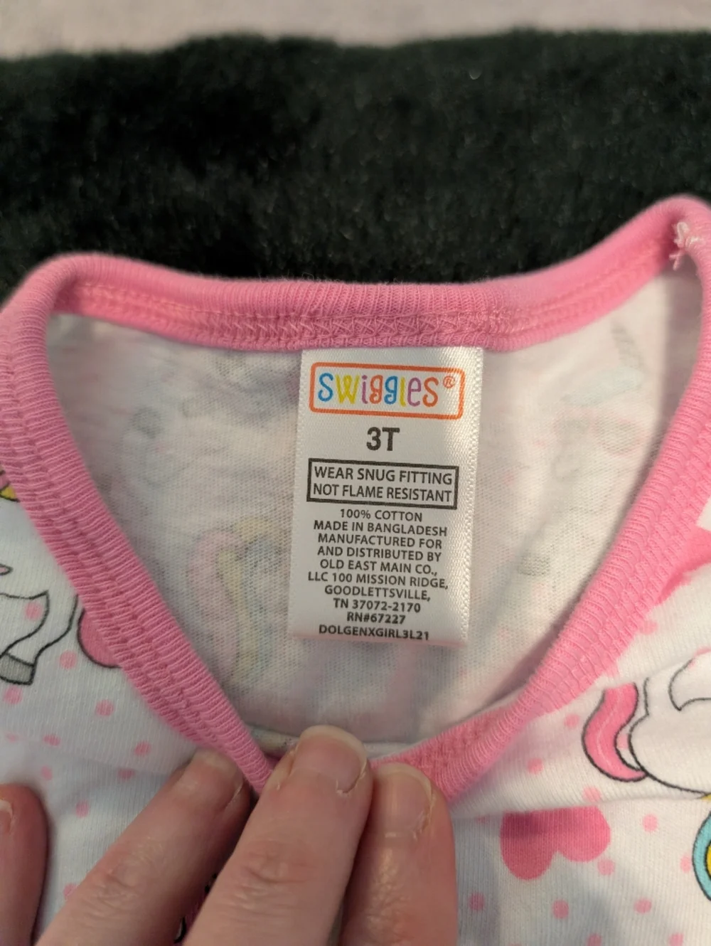 Girls Unicorn Pajama Set - Pink Accents 3T